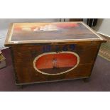 Antique painted trunk - Approx W: 107cm D: 67cm H: 68cm