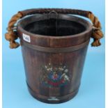 Fire bucket with family crest