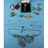 Collection of costume jewellery to include silver