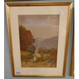 Watercolour - Rural scene signed W Grant