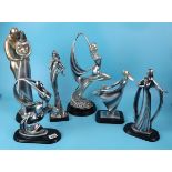 Collection of Art Deco style figures