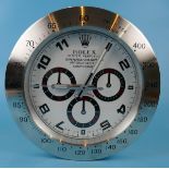 Reproduction Rolex advertising clock with sweeping second hand - Daytona