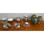 Collectibles to include Royal Worcester Chrome tea set for four