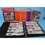Stamps - Collection of stamp catalogues and folder of stamps