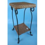 Metal & wicker stand