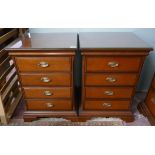 Pair of Stag cherry-wood bedside cabinets - Approx W: 52cm D: 45cm H: 75cm