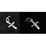 2 x small gold crucifix