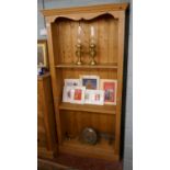 Large pine bookcase - Approx W: 107cm D: 35cm H: 213cm