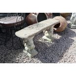 Stone squirrel bench