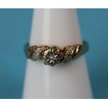 Gold diamond solitaire ring