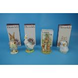 4 Beswick Beatrix Potter figures to include one with first version spelling - Tabitha Twitchett