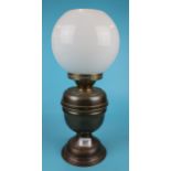 Milk glass oil lamp