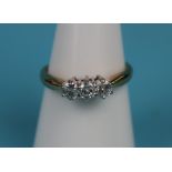 Gold 3 stone diamond ring