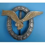 Luftwaffe pilots badge A/F - No Swastika on Eagle