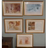 5 William Russel Flint prints