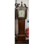 Georgian long cased clock with painted face