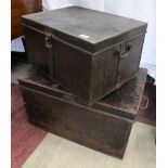 2 metal deed boxes