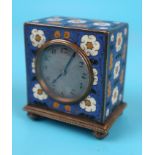 Working cloisonné travel clock - Approx H: 6cm