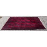 Large red & clack Afghan rug - Approx 310cm x 190cm
