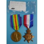 WWI medals - 14/15 Star and Victory to H Howard Manchester Regt