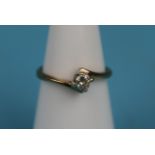 Gold diamond solitaire ring