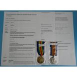 2 WWI medals - Robert W Christie - Royal Garrison Artillery