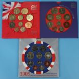 3 sets of brilliant uncirculated coins in original Royal Mint packs - 2003, 2004, 2005