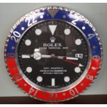 Good quality reproduction Rolex advertising clock with sweeping second hand - Pepsi