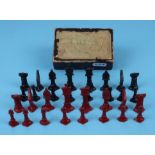 Painted lead chess set