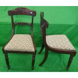 Set of 4 Regency mahogany bar back chairs