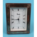 Harrods mantle clock with hallmarked silver frame
