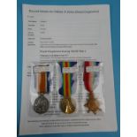 3 WWI medals to Sidney R Hicks Royal Engineers