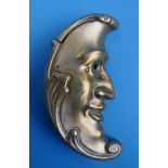 Novelty brass vesta case shaped as Man in the Moon face