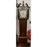 Long cased clock with painted face