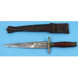 Dagger in leather sheath - Approx blade length 240mm