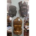 3 antique Buddhist heads