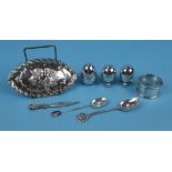 Collection of hallmarked silver to include cruet set