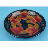 Moorcroft dish - Pomegranate on blue background - Approx diameter 18.5cm