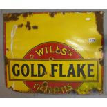 Enamel sign - Wills's Gold Flake Cigarettes - Approx 61cm x 50cm