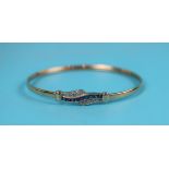 Gold sapphire & diamond bangle