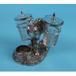 White metal camel condiment set