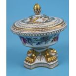 Dresden porcelain bowl and cover - H: 15cm