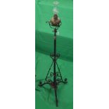 Adjustable wrought iron oil standard lamp