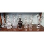 Good collection of glass decanters