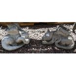 Pair of stone gargoyle statues