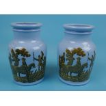 Pair of apothecary jars - H: 10cm