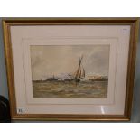 Aubrey Ramus - Ships at sea - Watercolour - Image size: 35cm x 25cm