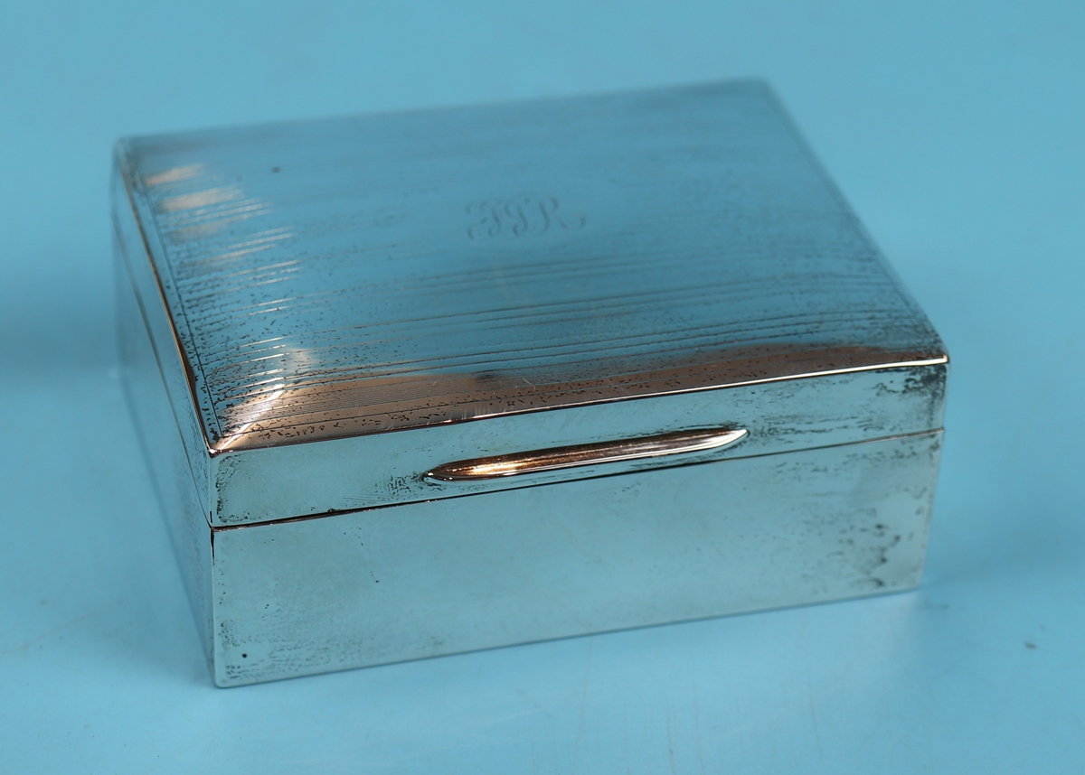 Hallmarked silver cigarette box