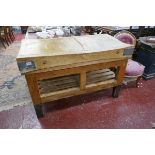 Large antique butchers block - Approx W: 120cm D: 63cm H: 83cm