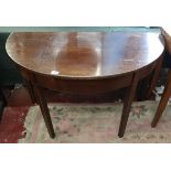 Antique mahogany demi lune hall table